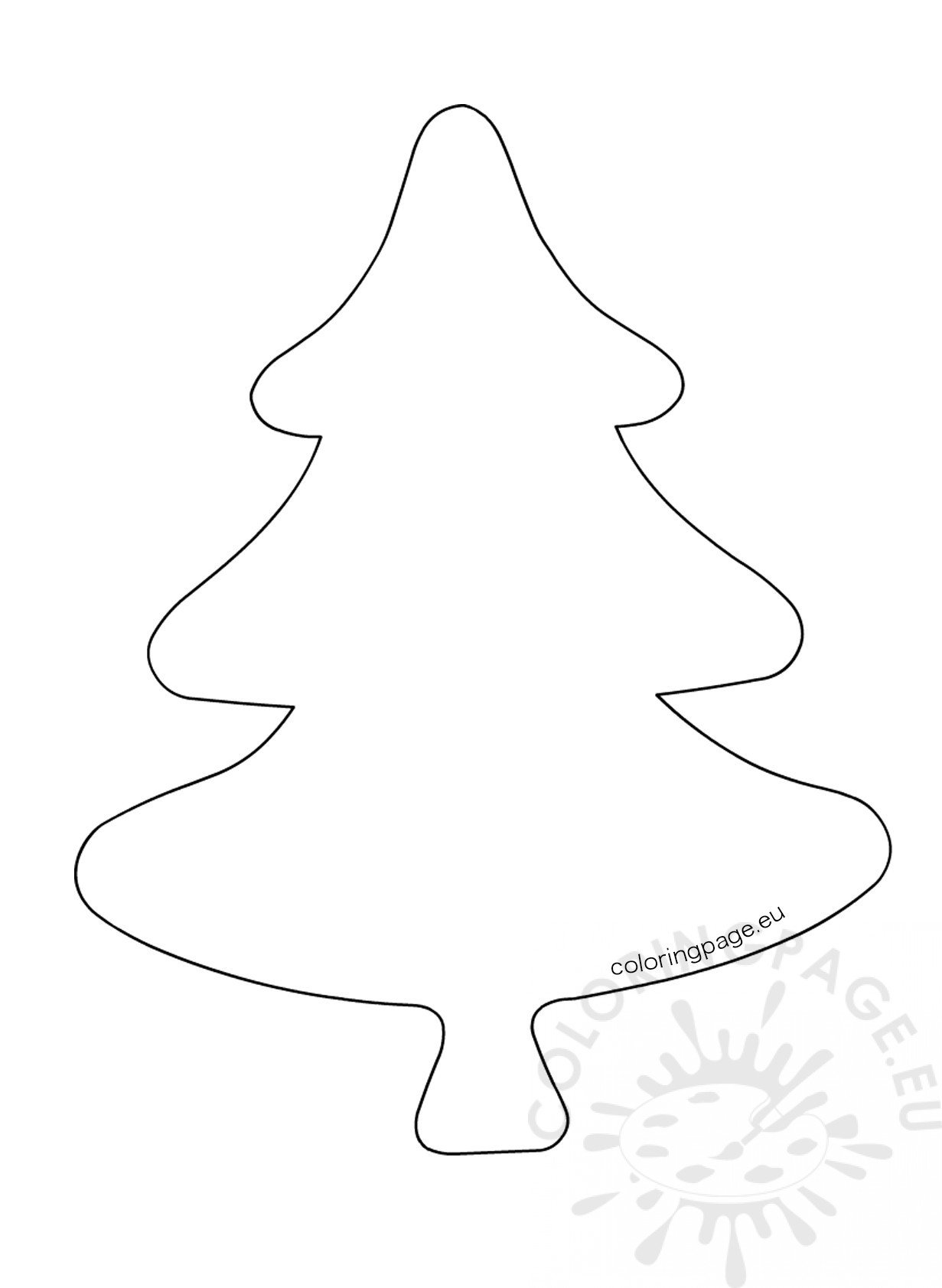 Felt Christmas Tree Ornament Template – Coloring Page