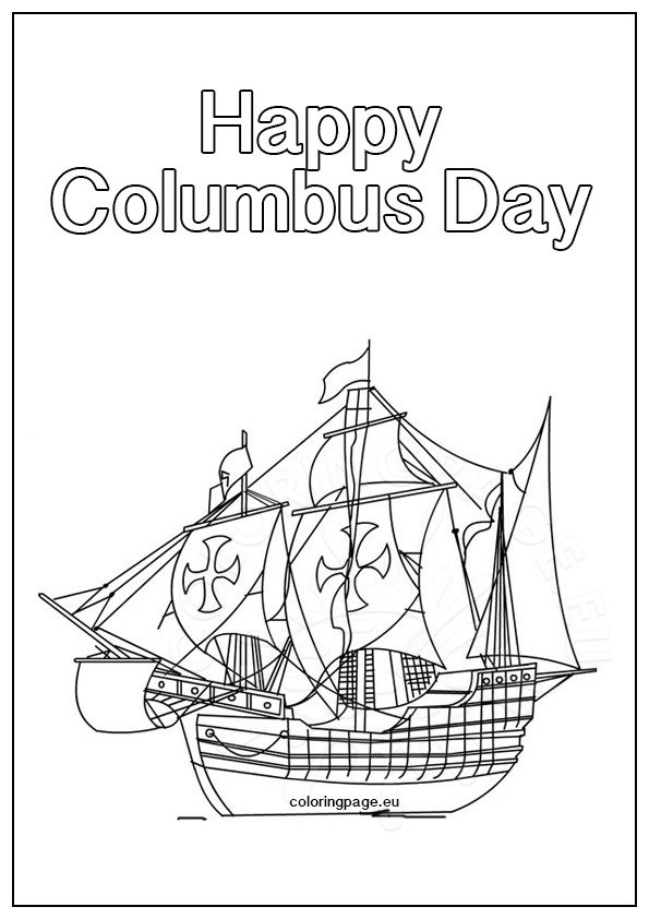columbus coloring ship happy holiday coloringpage eu