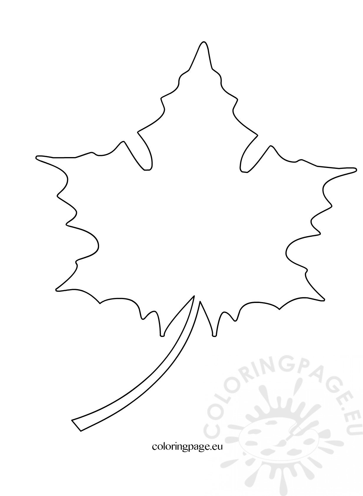 Maple Leaf Cut Out Pattern Coloring Page