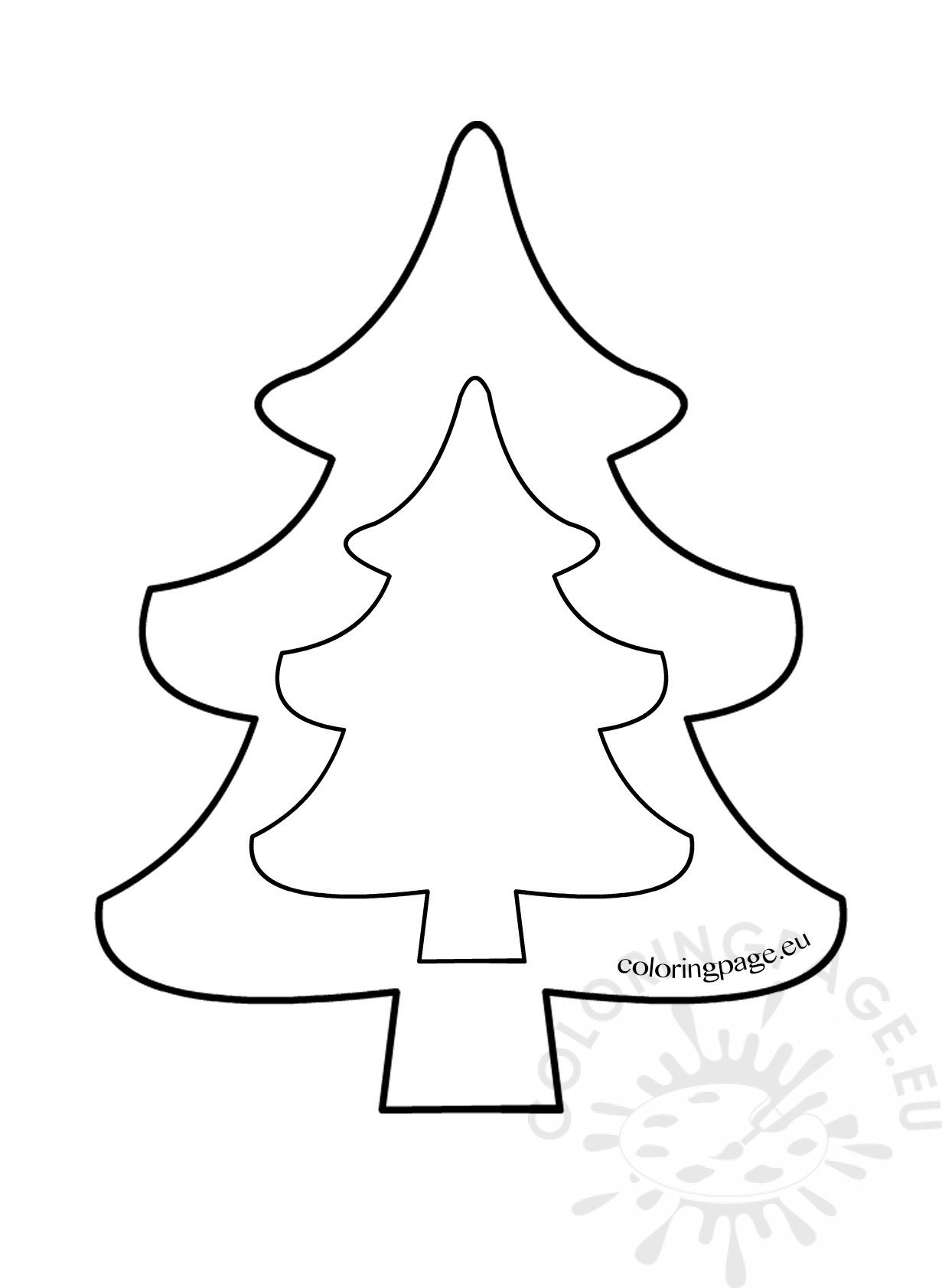 christmas tree template to print  coloring page