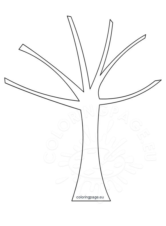 Printable Autumn tree template – Coloring Page
