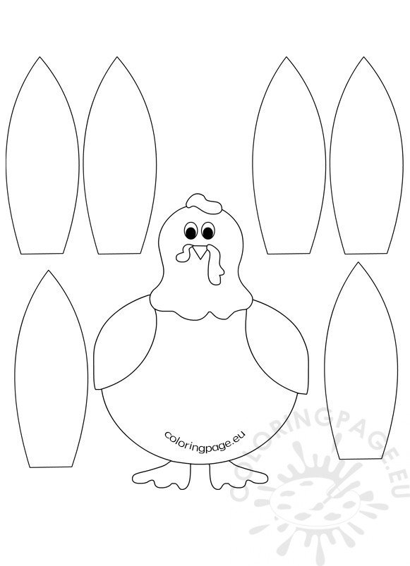 Thanksgiving Turkey template Paper Craft Coloring Page