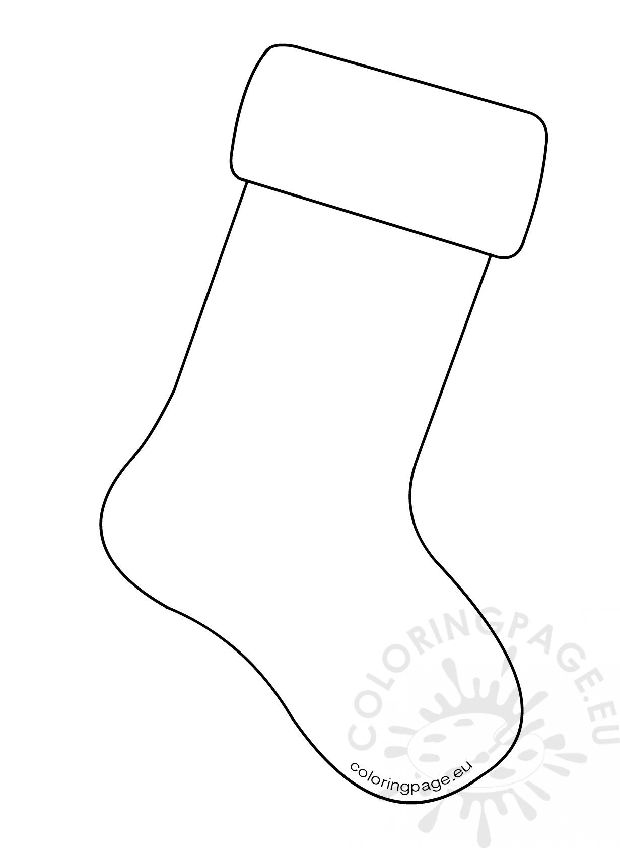 Christmas Stocking Template Large – Coloring Page