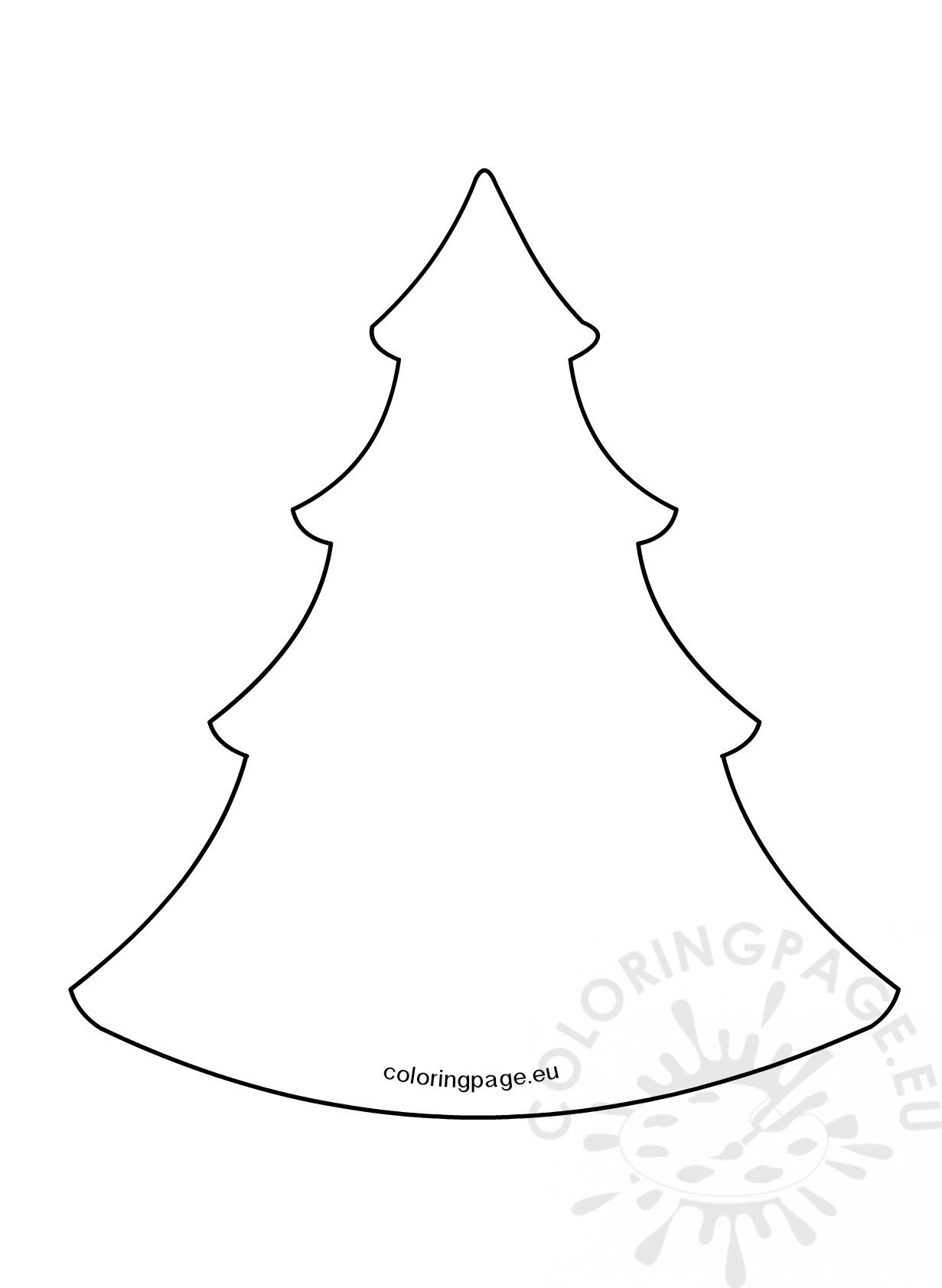 Simple Christmas Tree Pattern Coloring Page