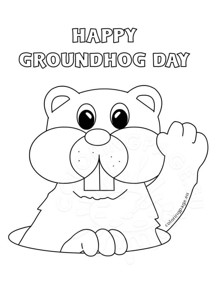 Groundhog Day Free Coloring Sheet