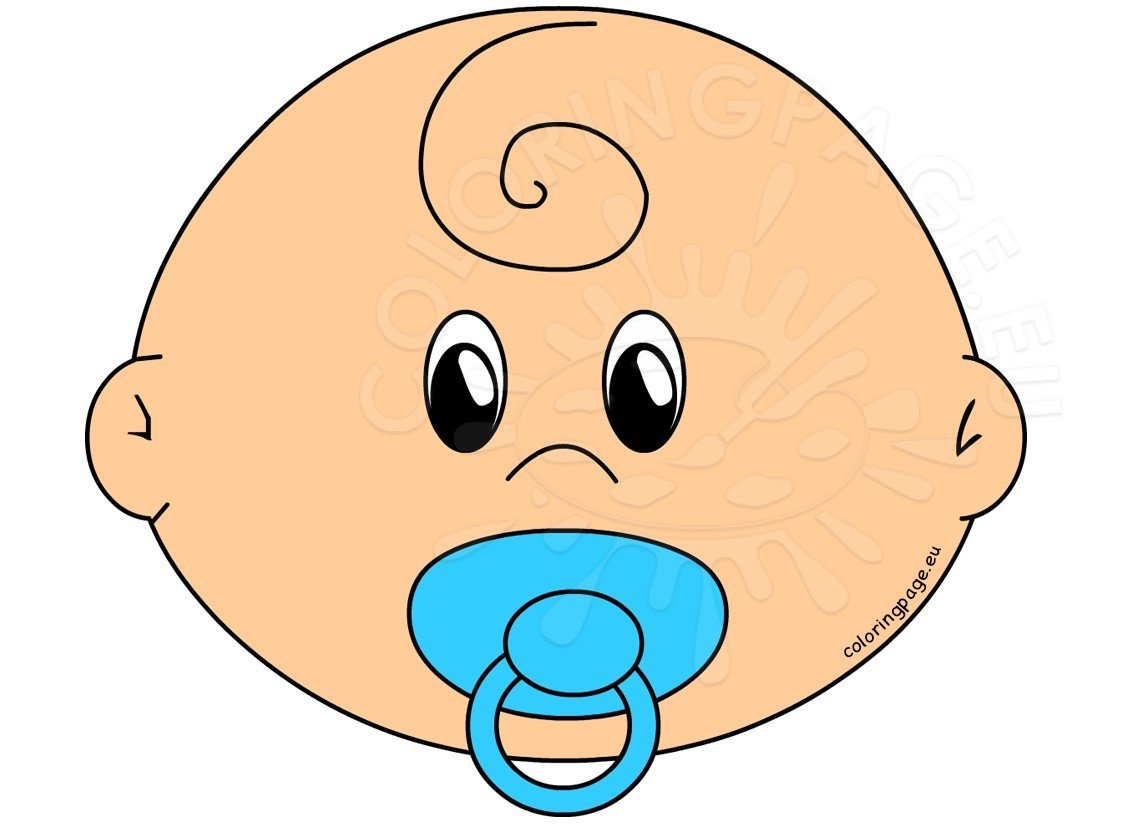 Cute Baby boy face illustration Coloring Page