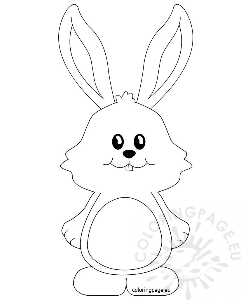 Cute bunny with big ears - Coloring Page