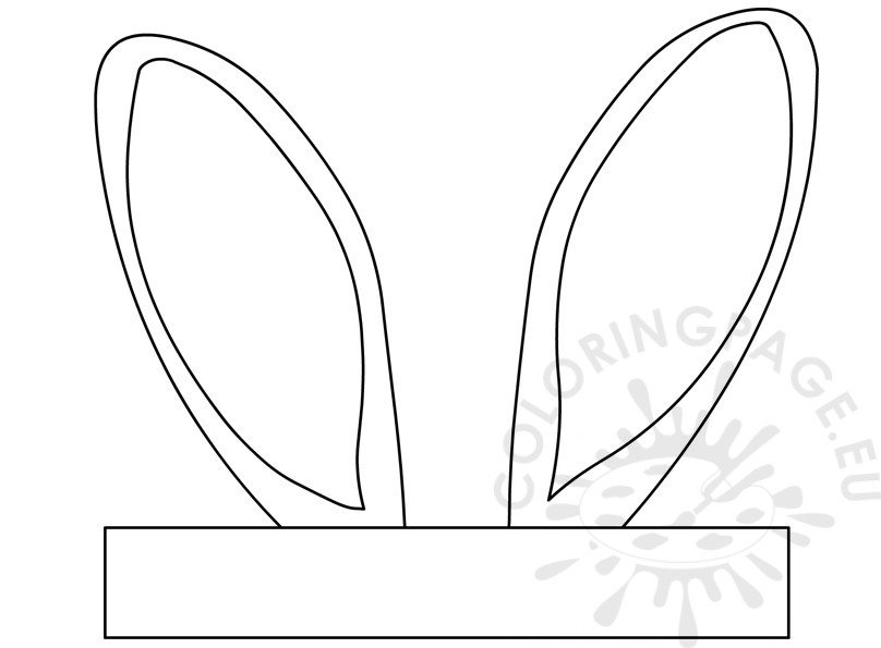 Easter Bunny Ears template Crafts Coloring Page