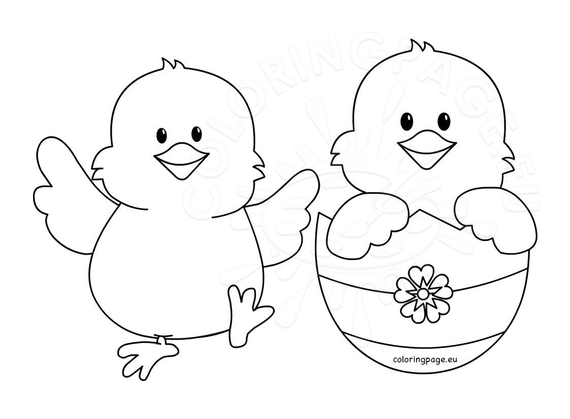 happy-easter-chicks-cartoon-coloring-page