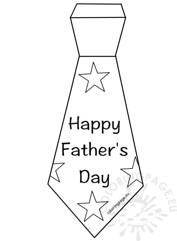 Happy Father’s Day Tie template – Coloring Page