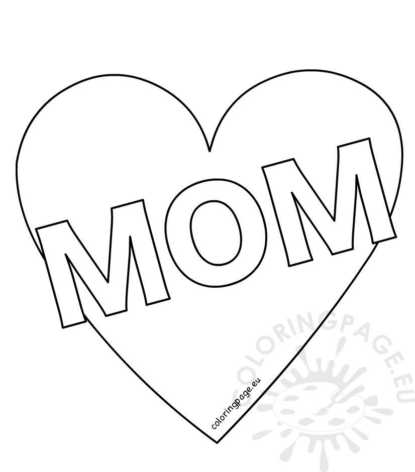 Mom Heart coloring page Mother’s Day – Coloring Page