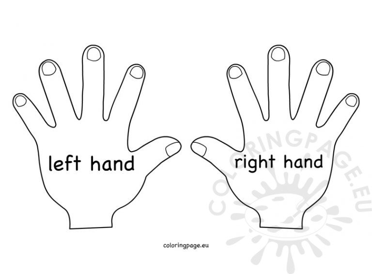 Right hand left hand Children’s printable activities Coloring Page