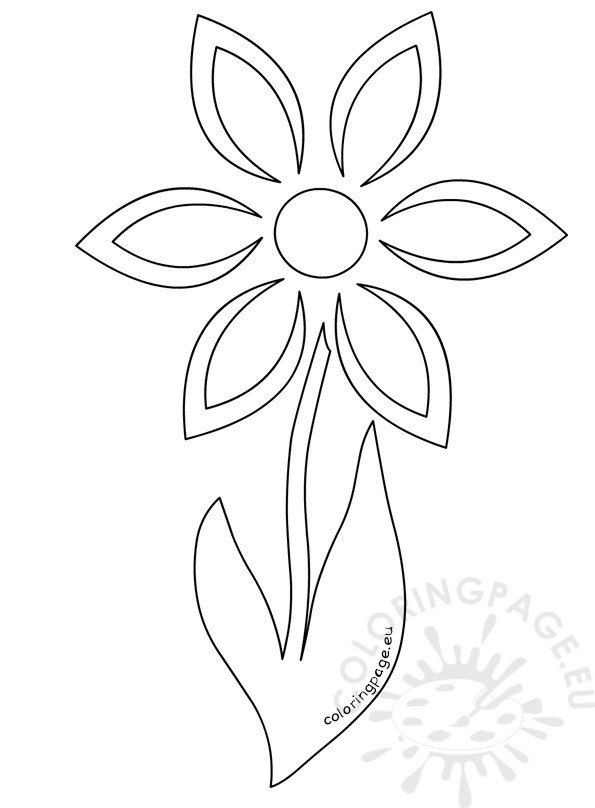 Daisy flower stem template Coloring Page