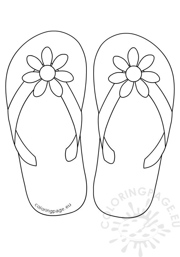 flip coloring flop flops flower summer button sunglasses daisy printable cute colouring sheets beach stencil coloringpage lovely getcolorings cat eu