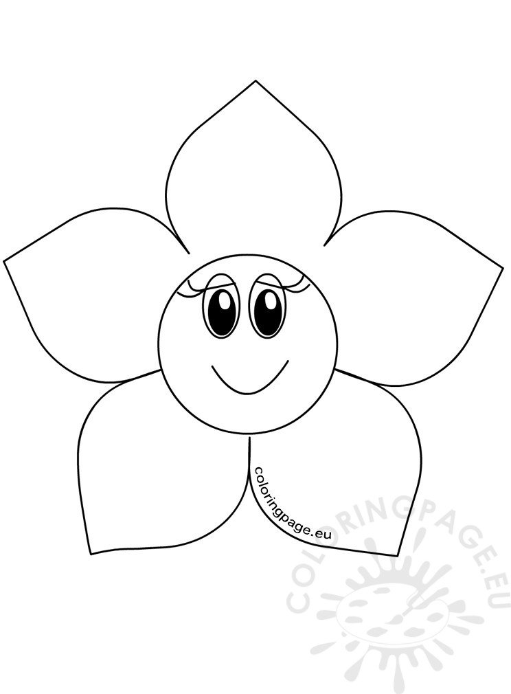 Flower head cartoon template – Coloring Page