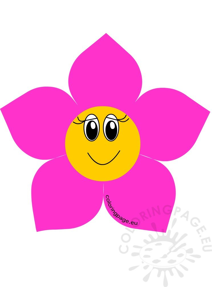 Flower head cartoon clipart – Coloring Page
