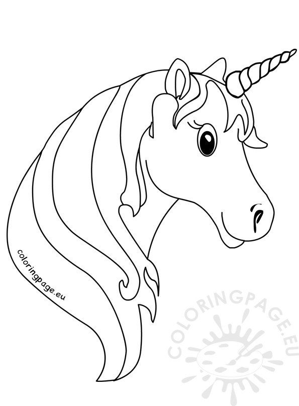 Unicorn face coloring Pages for kids – Coloring Page