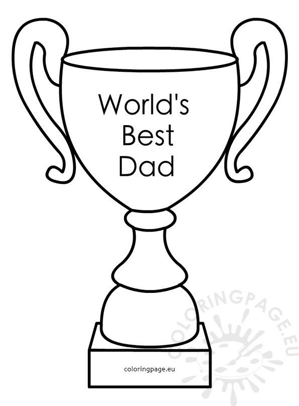 World’s Best Dad Award Trophy – Coloring Page