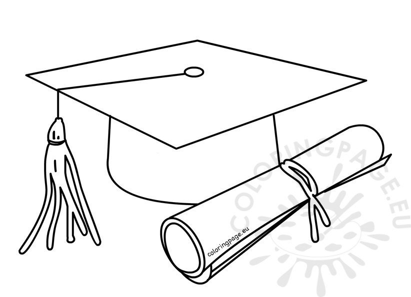 Graduation Cap Coloring Page Printable