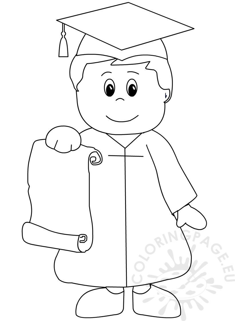 Kindergarten Graduation coloring page for preschool ...