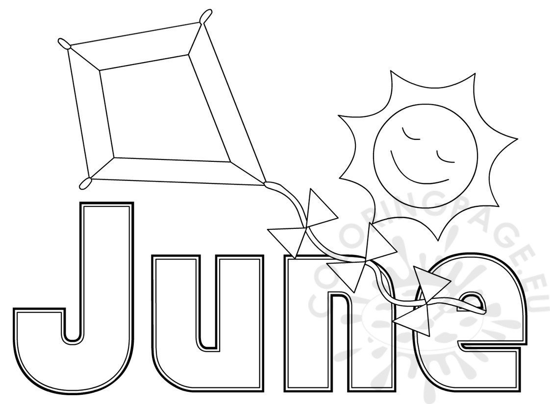 Summer Month June coloring sheet – Coloring Page