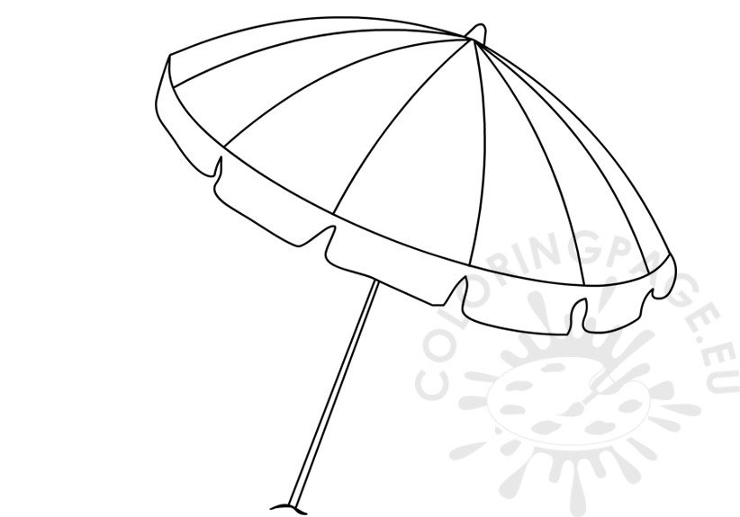 Summer colouring pages Open Rainbow beach umbrella ...