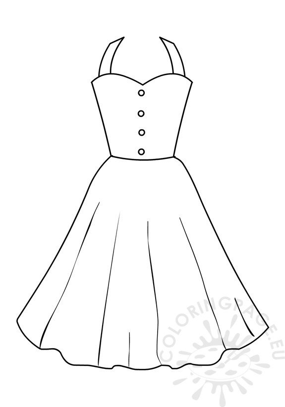 Coloring page girls Summer dresses for women - Coloring Page