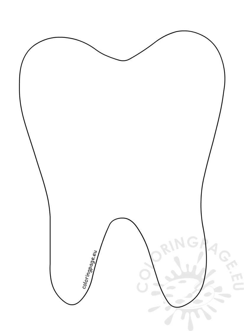 Printable Tooth Outline Coloring Page