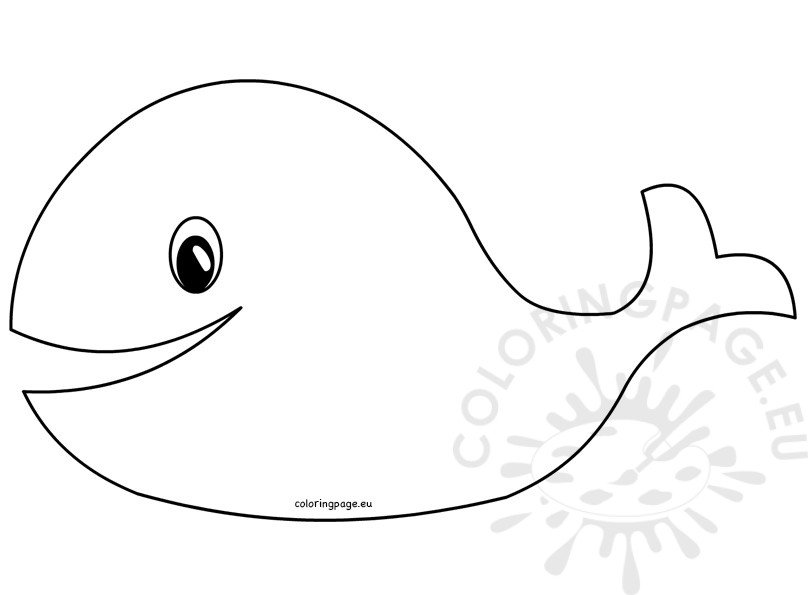 Baby shower whale template – Coloring Page