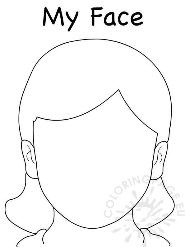 Blank Makeup Face Chart Template Sketch Coloring Page