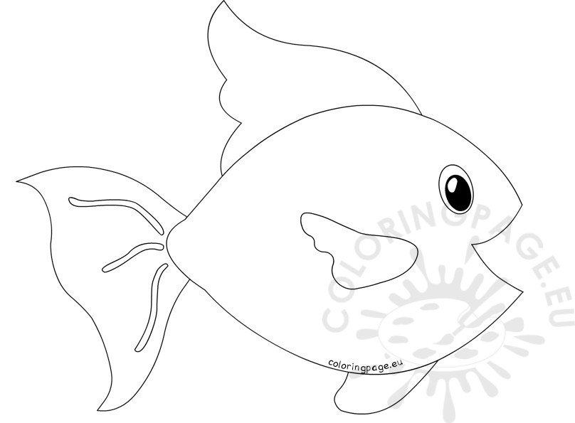 Printable Big Fish Sea Life Coloring Page