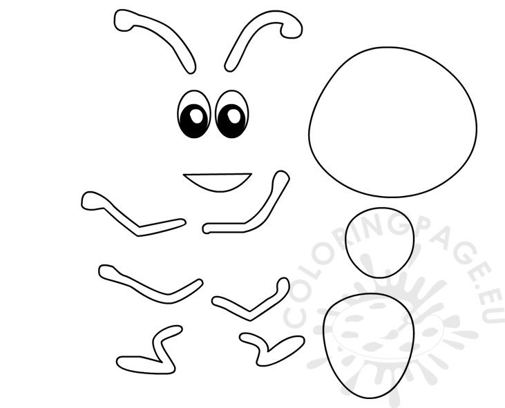 Printable insect Ant Template Coloring Page