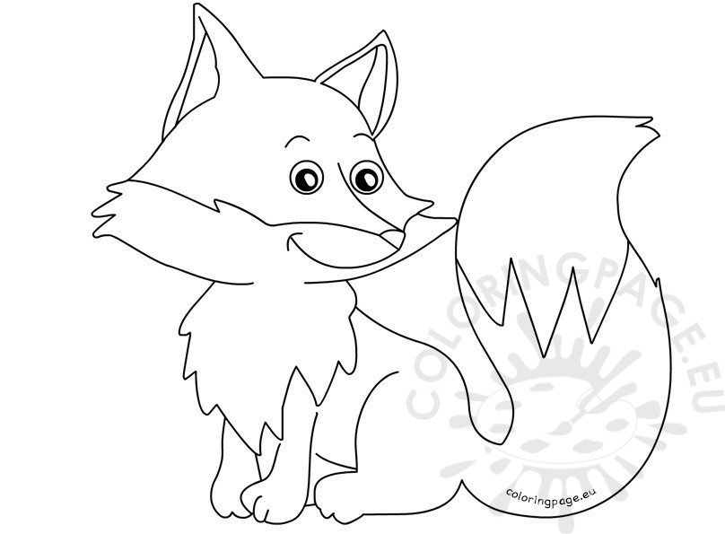 fox cartoon drawing animal coloring cute baby line coloringpage eu