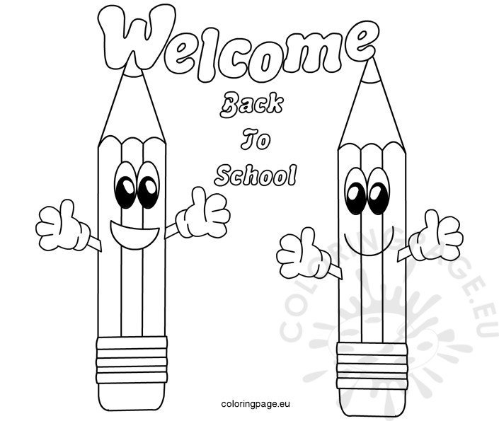 Welcome Back to School Pencils image – Coloring Page