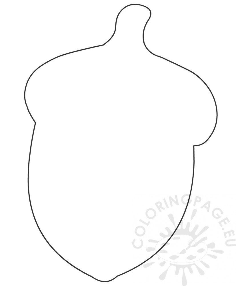 Printable Acorn Template Coloring Page