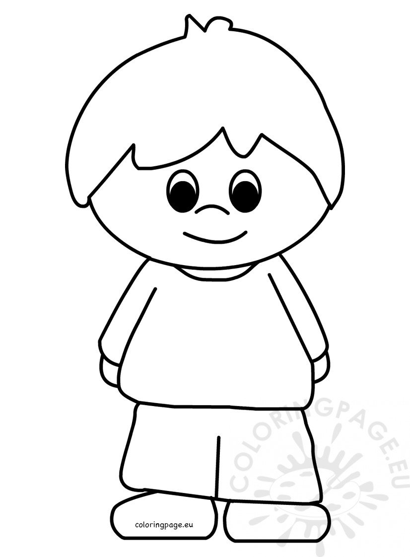 Little boy Cartoon Vector Coloring Page