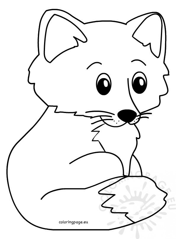 Vector Cute Cartoon Fox Baby – Coloring Page