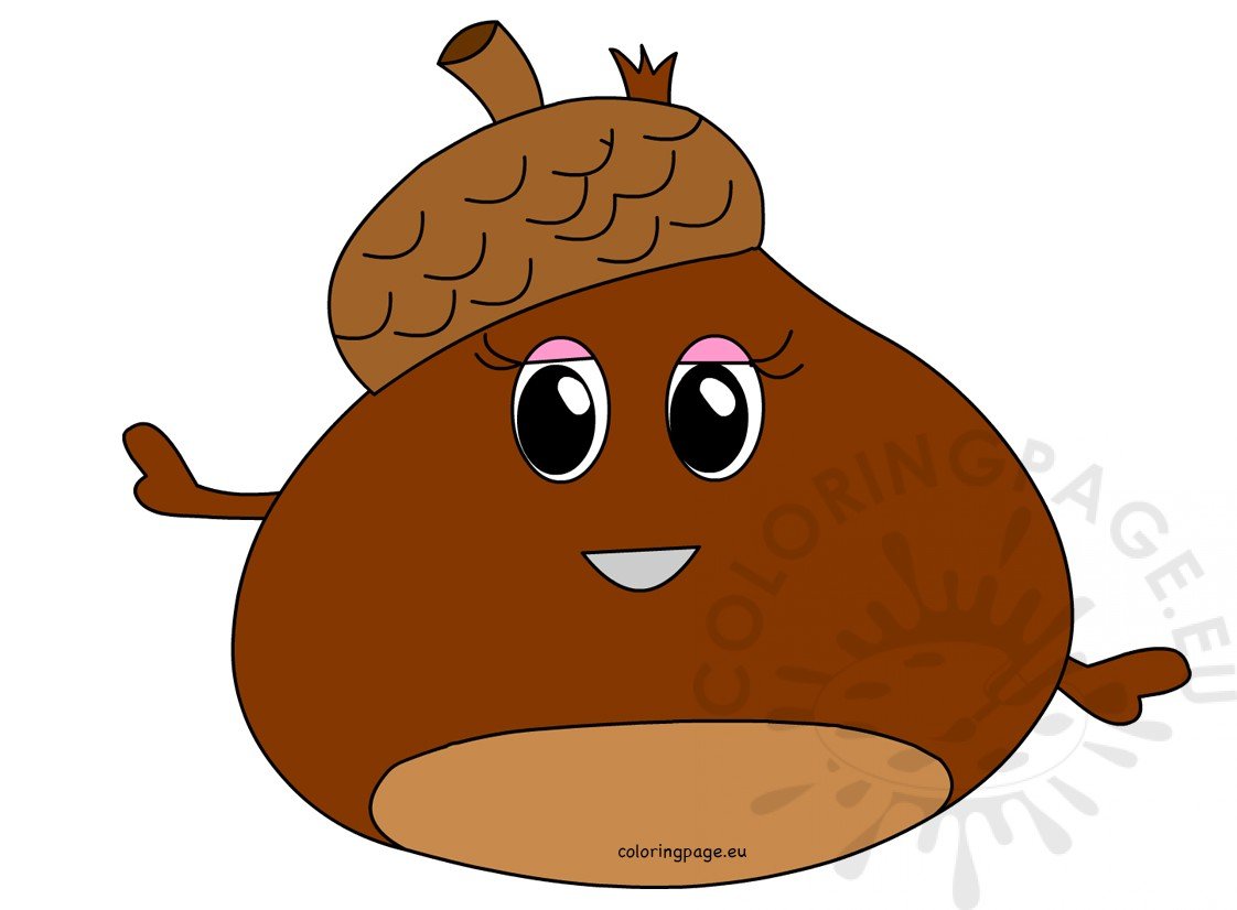 Chestnut Cartoon Image – Coloring Page1122 x 826