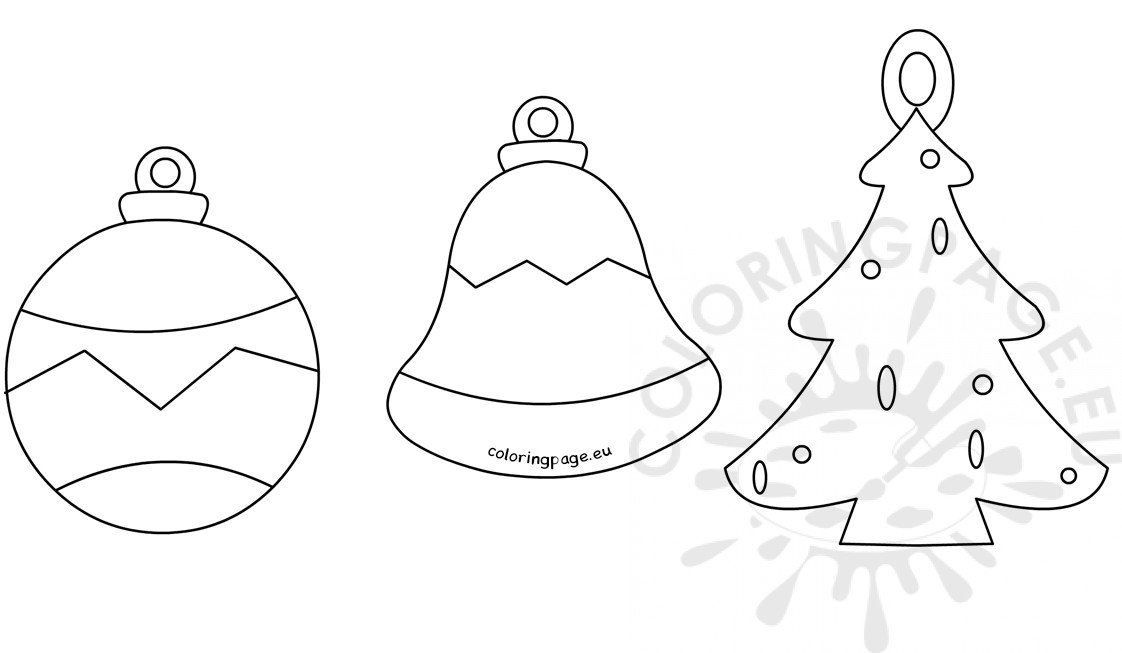Christmas tree decoration templates – Coloring Page