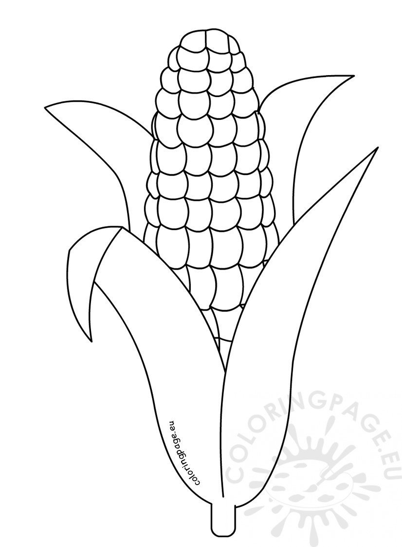 Corn Coloring Pages Printable Coloring Page