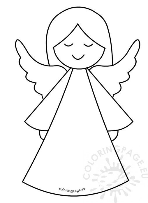 Cute Angel template Coloring Page