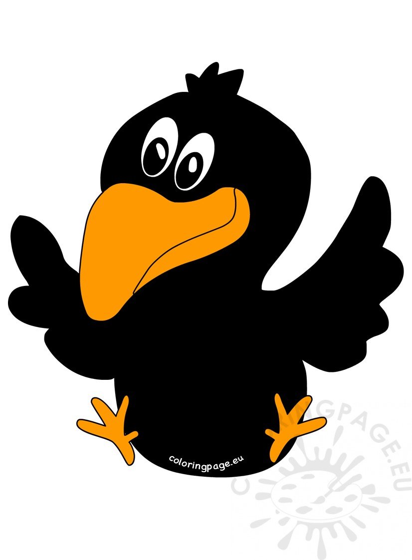 Flying Crow cartoon – Coloring Page