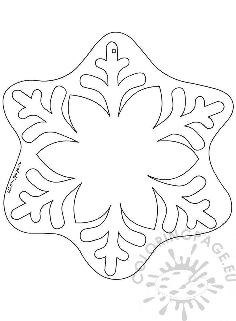 Snowflake Christmas ornament pattern Coloring Page