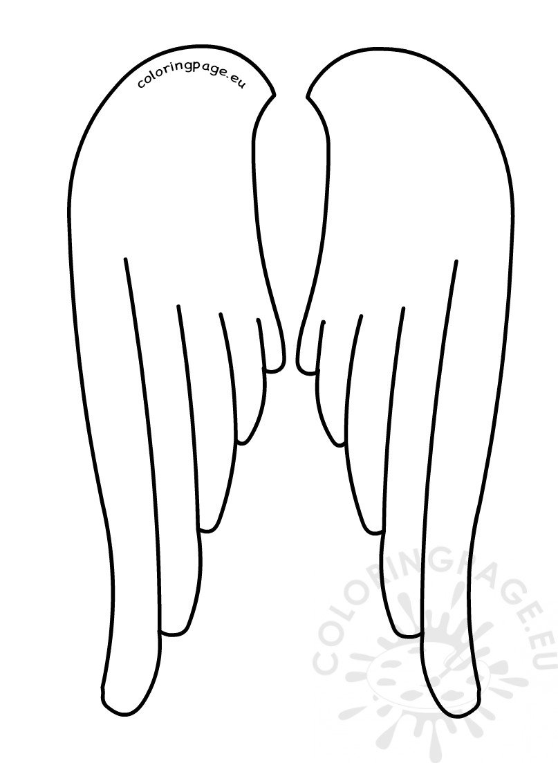 Printable Angel Wings Template Coloring Page