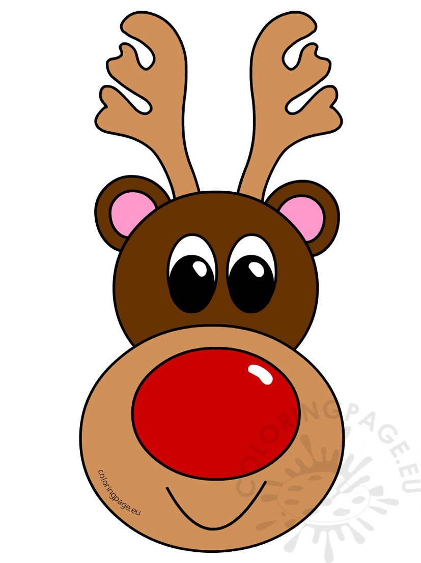 reindeer face coloring pages