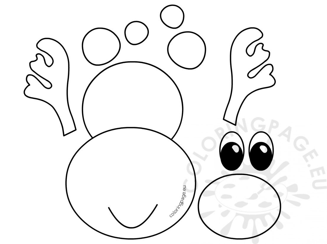 Reindeer Head Pattern Clipart Coloring Page