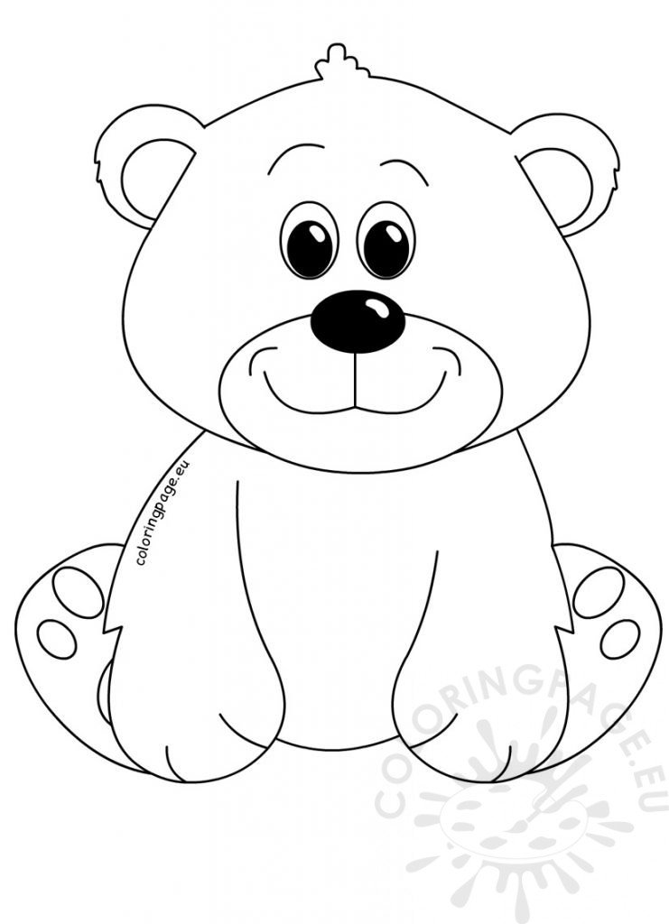 Cute Bear cartoon clipart – Coloring Page