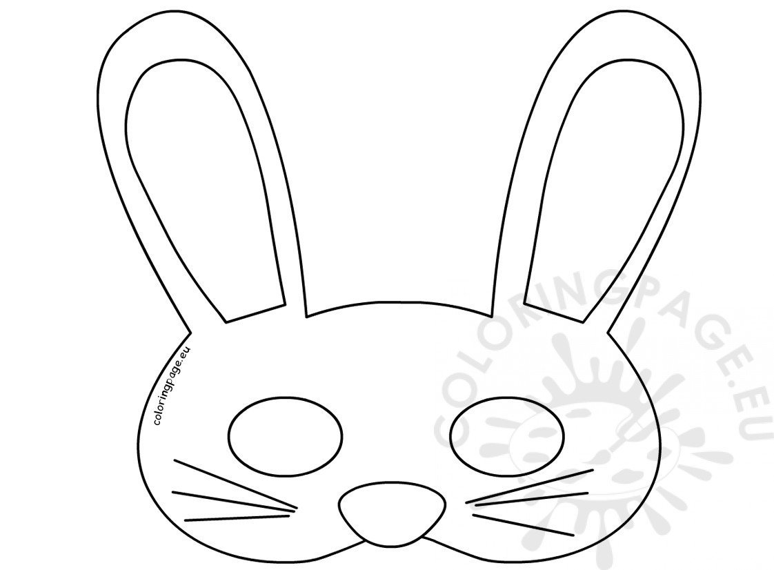Printable Easy Easter Bunny Mask – Coloring Page
