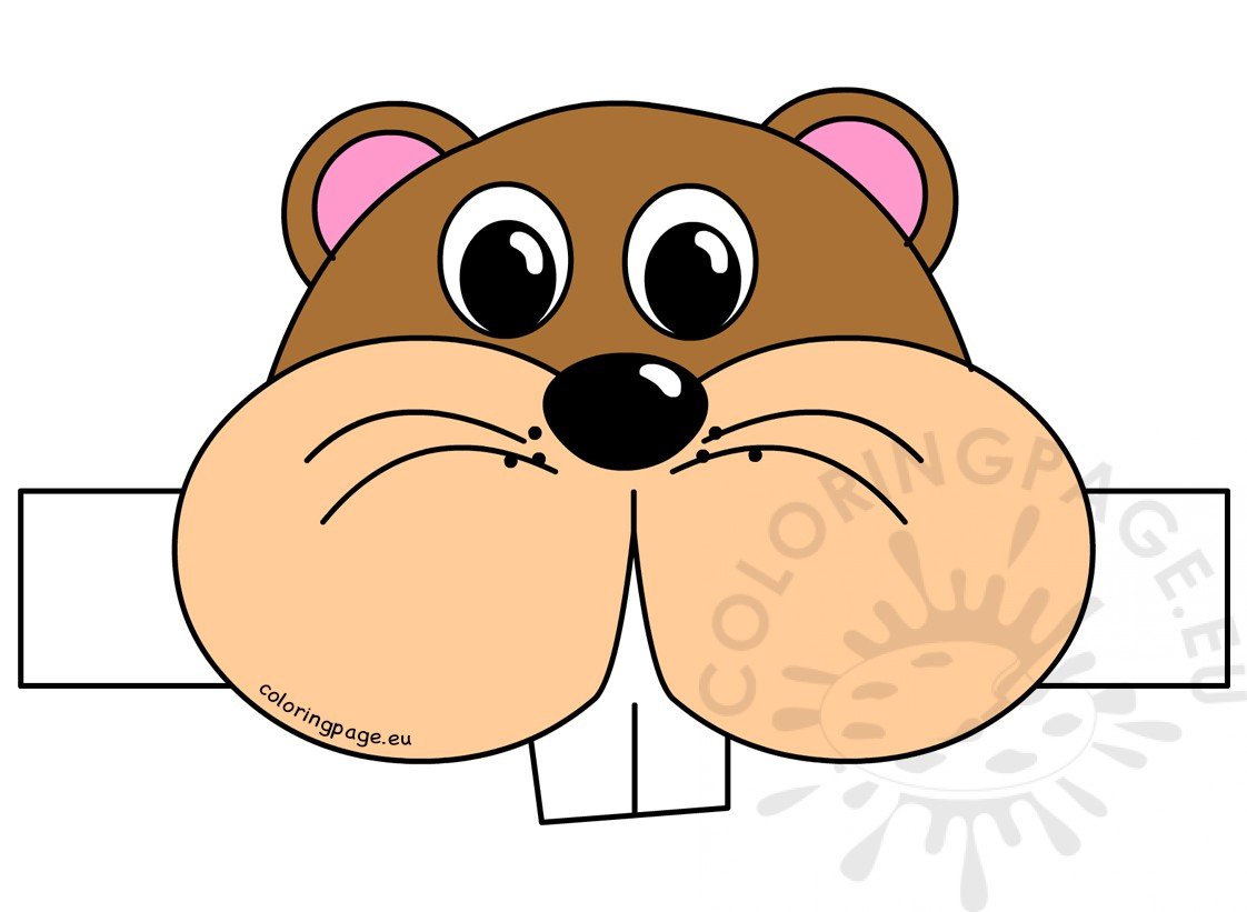 Groundhog Day Hat Paper craft Coloring Page