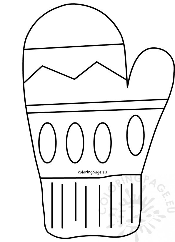 Winter coloring page Printable Mitten Template Coloring Page